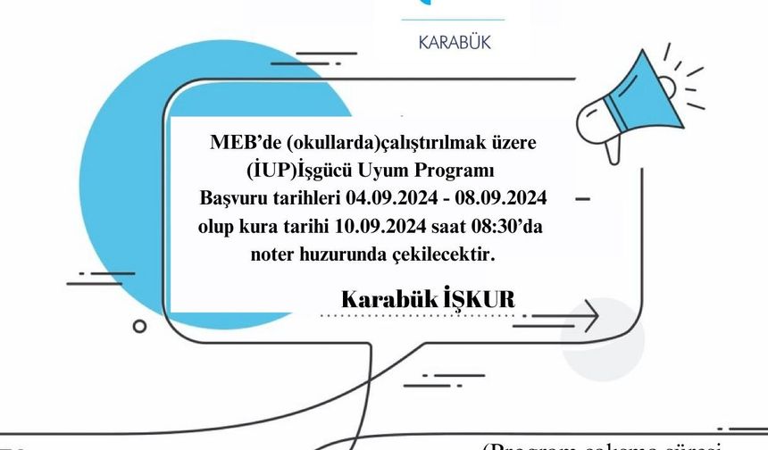 Karabük’te İşgücü Uyum Programı başvuruları başladı