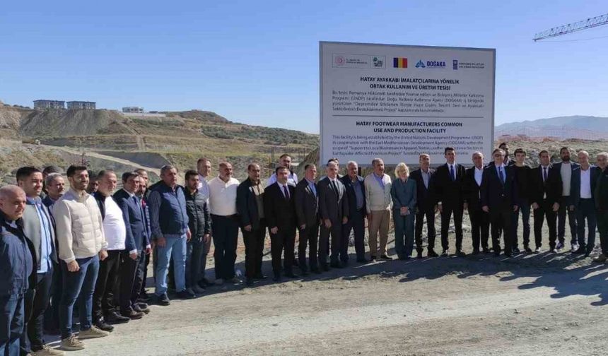 Hatay’da ayakkabıcılar ortak kullanım, üretim tesisinin temeli atıldı